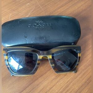 Coach 544180 Blue Honey Glitter Varsity Stripe Sunglasses